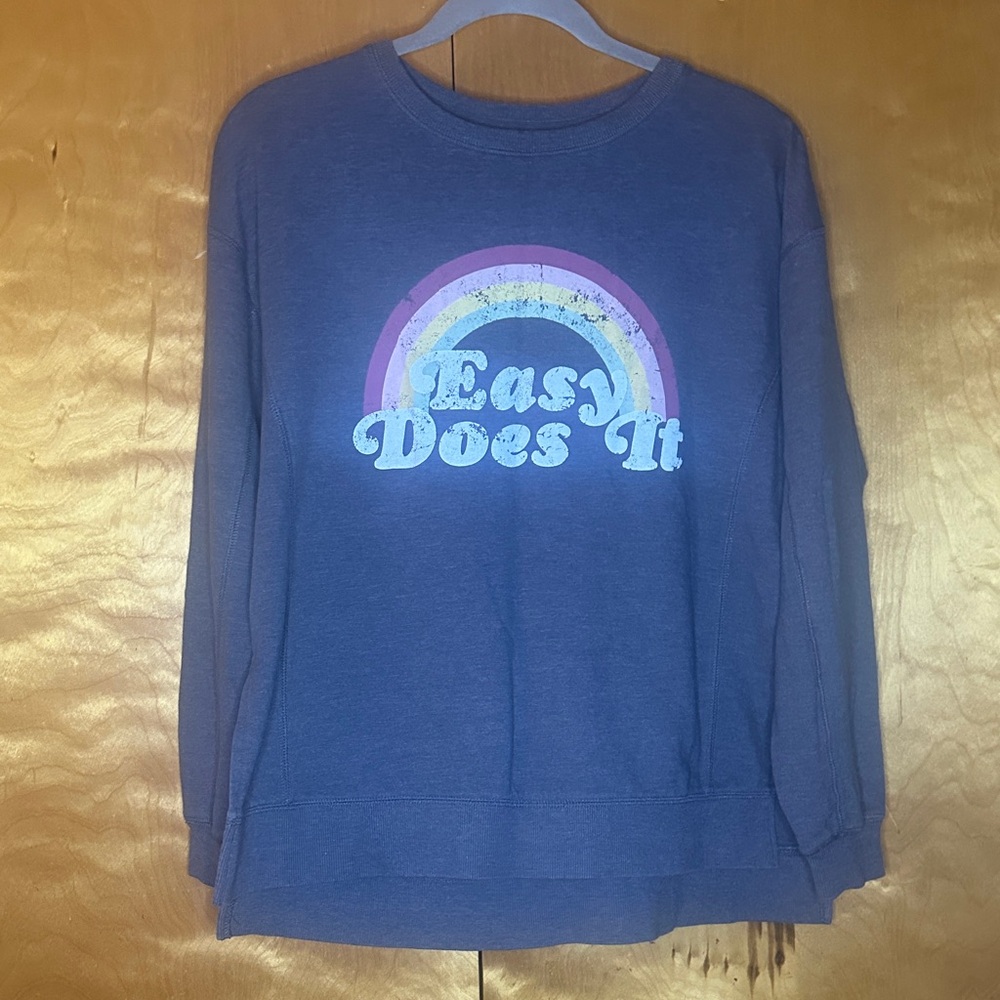 Lightweight Wildfox Dark Heather Grey 'Easy Does It' Crew Neck Sweater